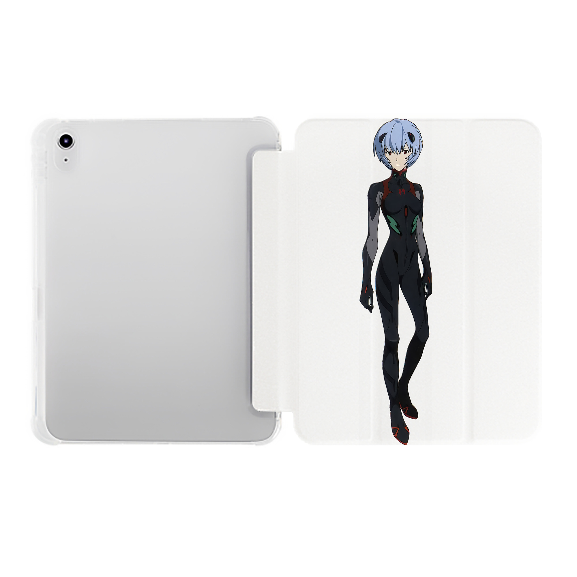 （画像用） EVA 新世紀エヴァンゲリオン IPad ケース ペン収納付き 三つ折りスタンド PUレザー×シリコン 対応機種9.5/10.5/10.9インチ